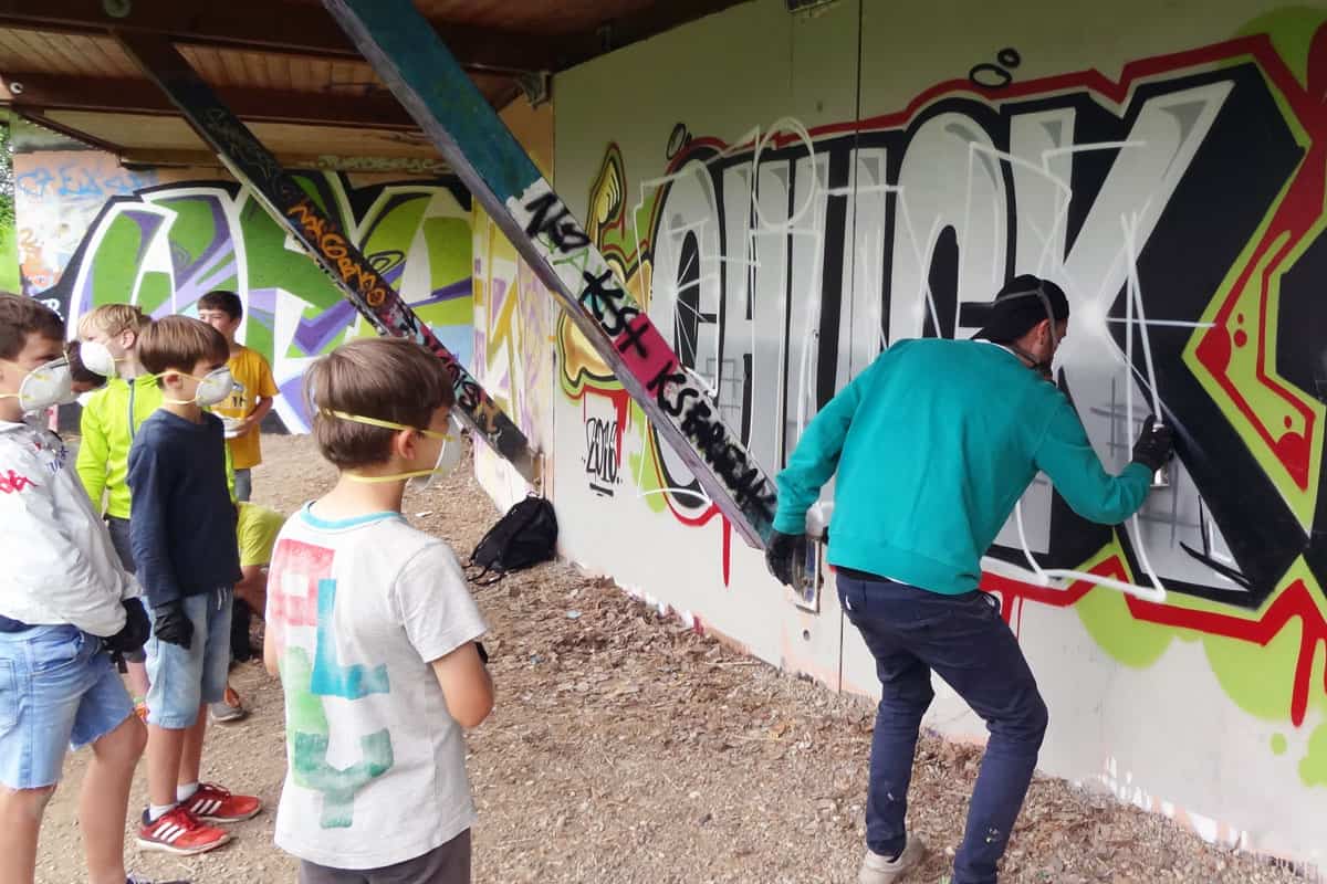 Um den 10. Geburtstag von Finn gebührend zu feiern, haben wir mit ihren Gästen ein coolen Graffiti Kindergeburtstag geplant