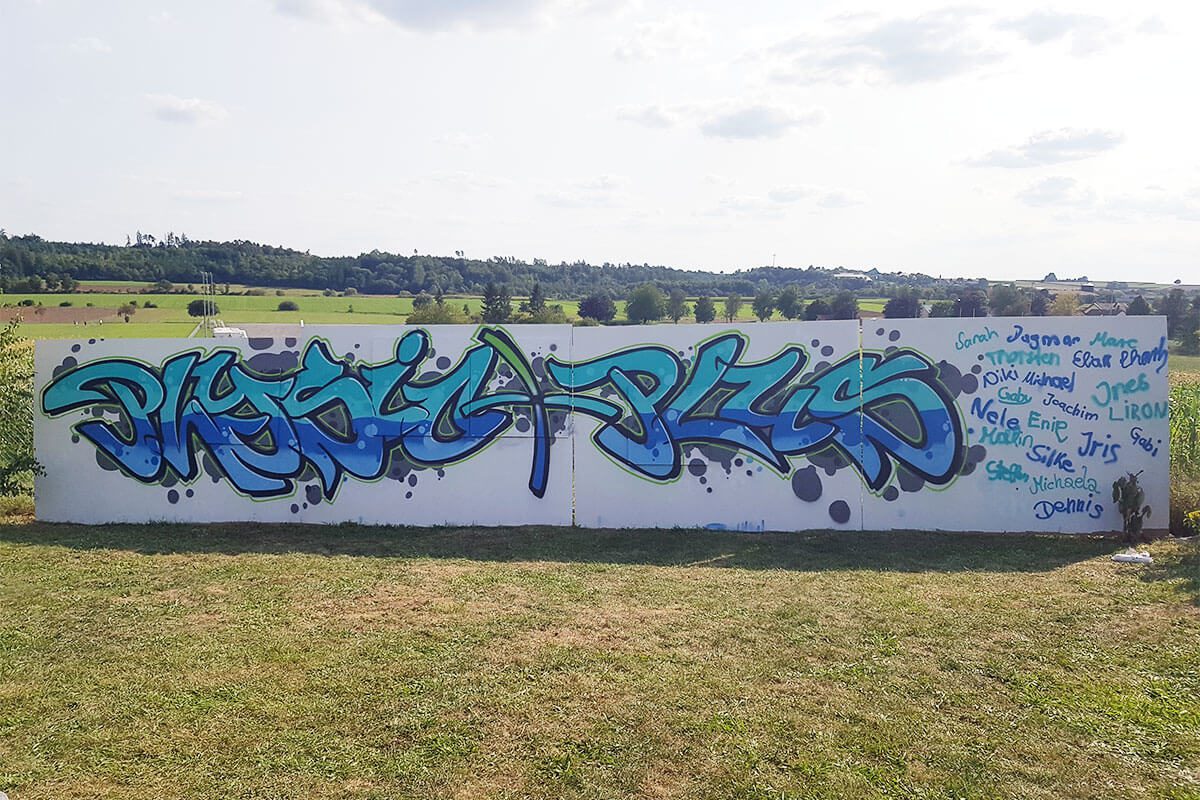 Für die Physiotherapie und Krankengymnastikpraxis Physio Plus aus Rottenburg-Ergenzingen haben wir vor Ort ein cooles Graffiti Team Event organisiert.