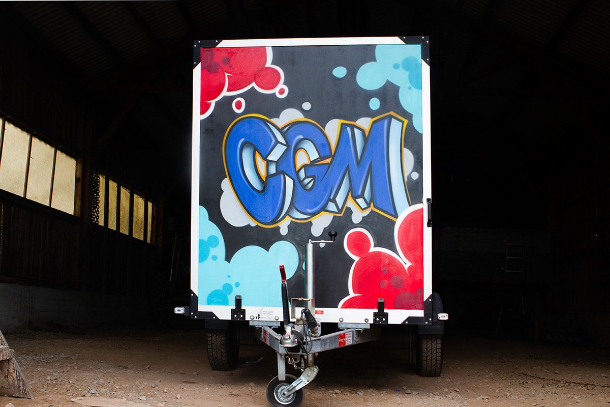 Für die Christliche Gewerkschaft Metall (CGM) haben wir einen Kofferanhänger mit ihrem Leitbild gestaltet.
