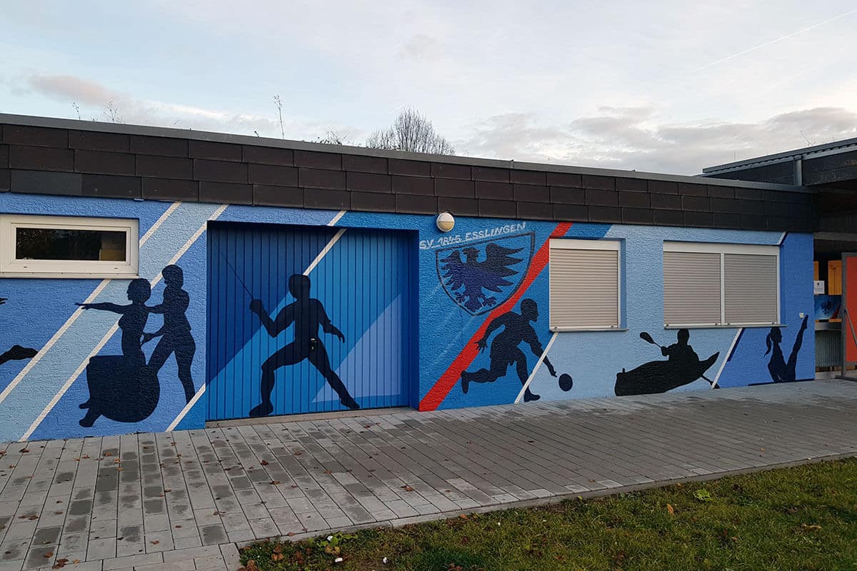 Für den Sportverein SV 1845 Esslingen haben wir die Fassade der Geschäftsstelle neu gestaltet.