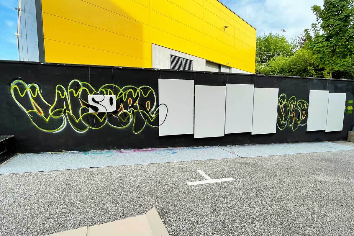 Zum 50. Jubiläum haben wir mit gleich zwei 6. Klassen der Salier Gemeinschaftsschule aus Waiblingen zwei Graffiti Mitmachmalaktionen durchgeführt.