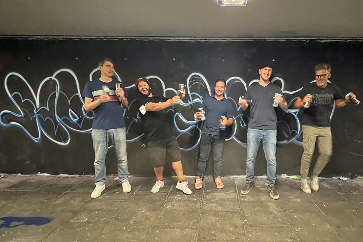 Zusammen mit den Mitarbeitern des Cloud Anbieter nordcloud hatten wir ein buntes Graffiti Teambuildingevent.