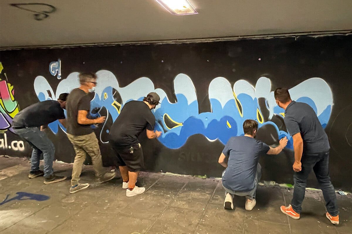 Zusammen mit den Mitarbeitern des Cloud Anbieter nordcloud hatten wir ein buntes Graffiti Teambuildingevent.