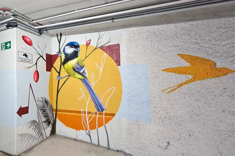 Graffiti-Kunst bringt Farbe in die Wertheimer Tiefgarage. Mit Tiermotiven und grafischen Elementen wird der Weg zur Altstadt zum Erlebnis.